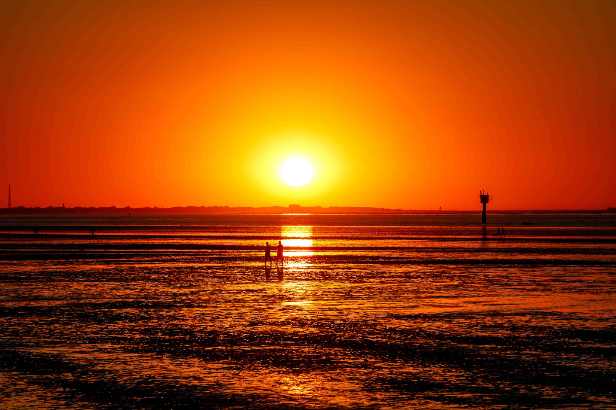 Sonnenuntergang an der Elbe